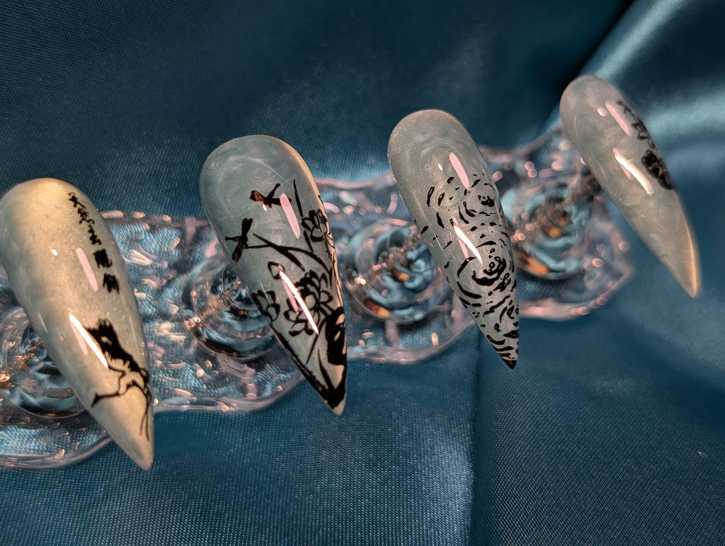 " Song Of Petals & Rain " Nail Set