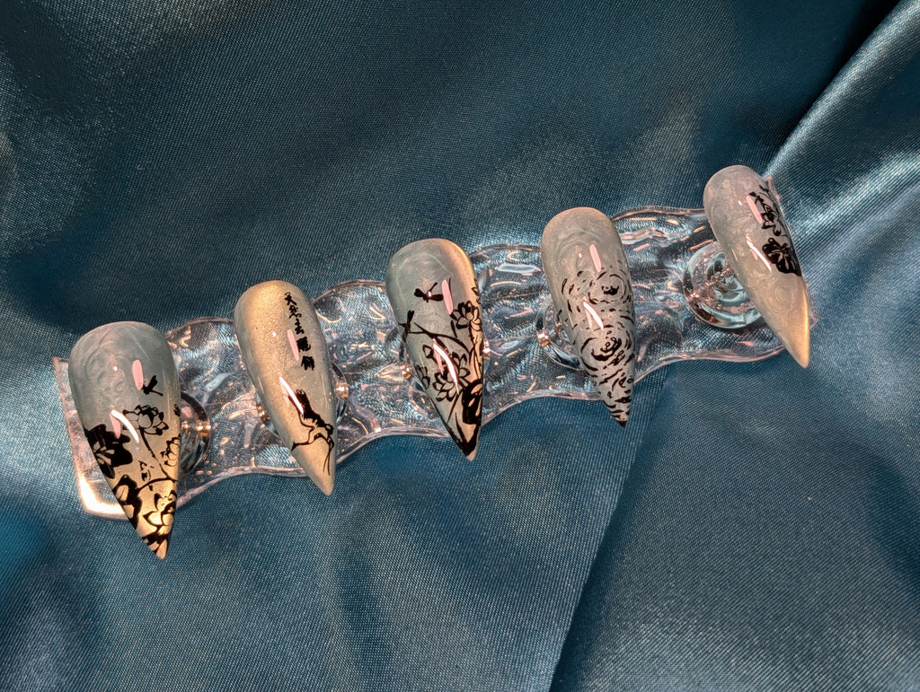 " Song Of Petals & Rain " Nail Set