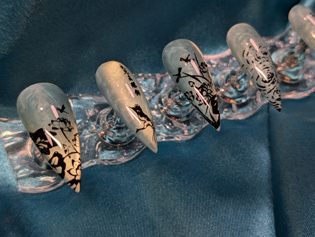 " Song Of Petals & Rain " Nail Set