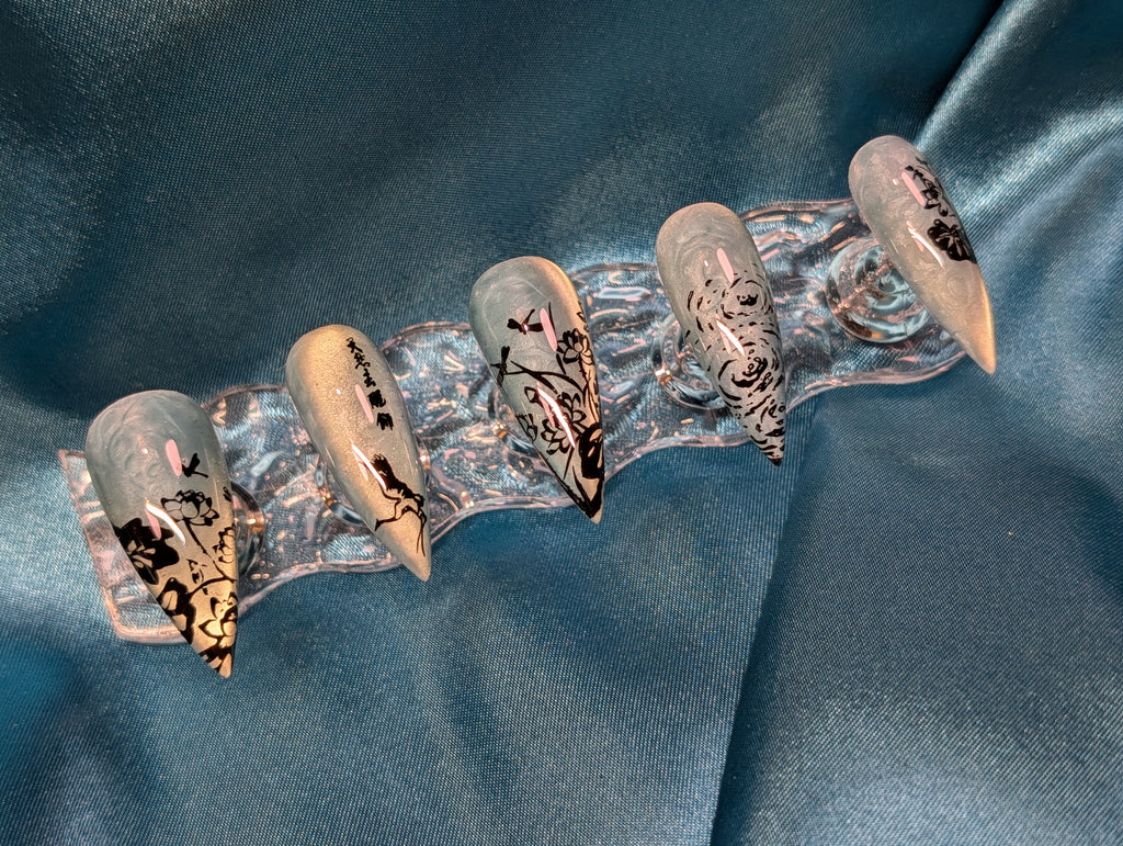 " Song Of Petals & Rain " Nail Set